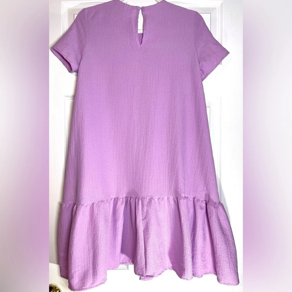 NWOT SHEIN Kids Girls Keyhole Back Ruffle Hem Smock Dress Size  11-12Y‎